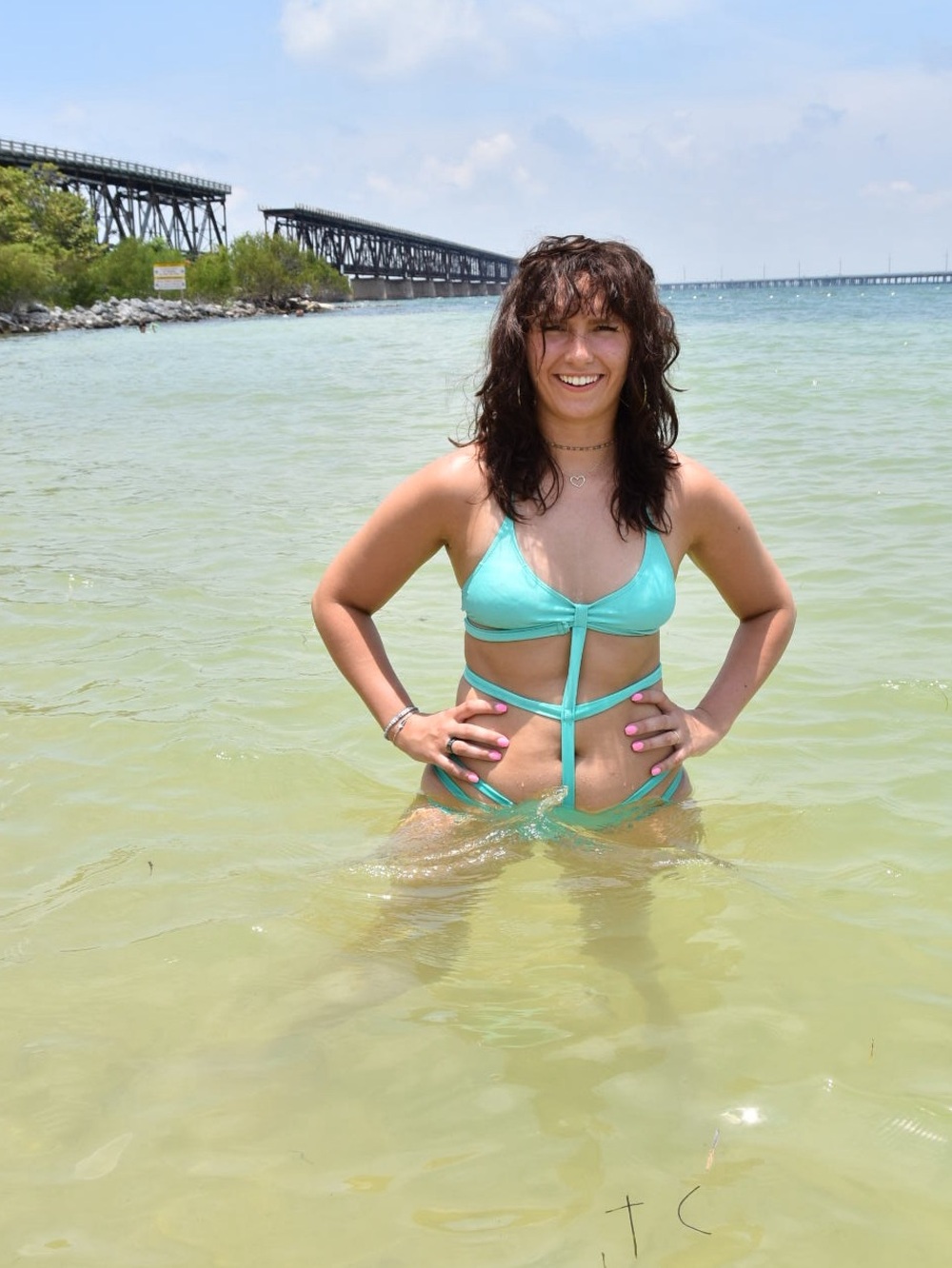 Aqua Cutout One-Piece Swimsuit - Teal